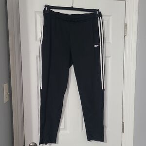 Adidas Women's Black Joggers with White Stripes